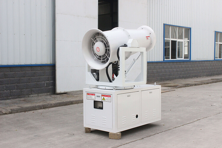 远程全自动控尘雾炮机的风扇和喷头都有什么作用？